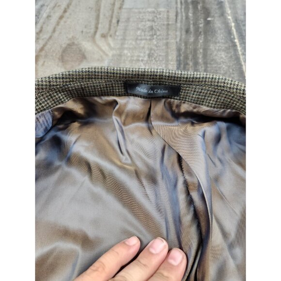 Lauren Ralph Lauren Blazer Mens 48L Brown Tweed Plaid Wool Suit Jacket - Picture 6 of 14